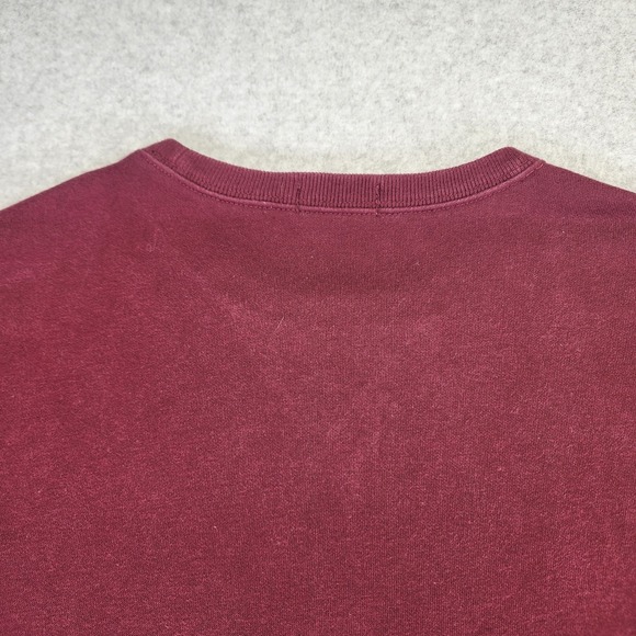 Polo Ralph Lauren Bear Mens Large Crewneck Fleece Sweater Sweatshirt Burgundy - Picture 7 of 9